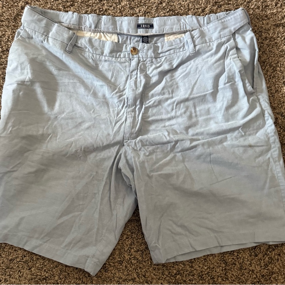 Izod Men's Sky Blue Flat Front Shorts